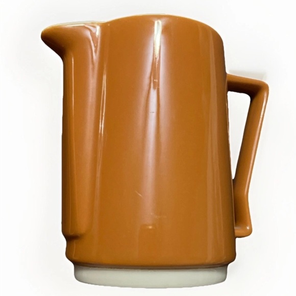 Vintage Homer Laughlin Butterscotch Orange Coffee Pot & Creamer Set MCM - Picture 4 of 13